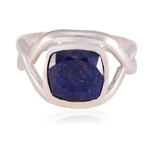 Generic anelli di pietra preziosa naturale sfaccettata indainsappire - argento naturale blu indainsappire anello di pietre preziose - ornamenti e accenti oggetti più venduti regalo per le fasi di -it