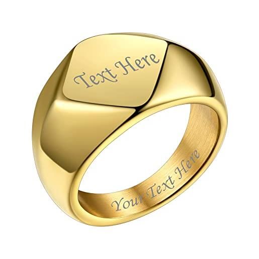 Bestyle anello uomo con incisione personalizzata in acciaio inossidabile oro anelli uomo incisione anelli oro grandi misura 17