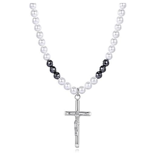 Collana Alessandro Magrino My Saint argento uomo G3808L rosario