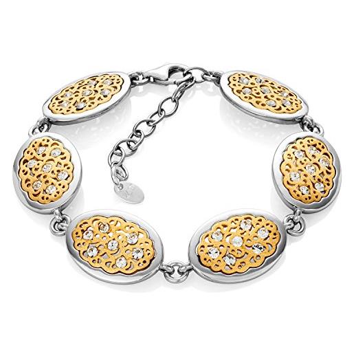 LILLY MARIE lilly. Marie donne braccialetto placcato argento swarovski elements originali ovali oro lunghezza regolabile confezione regalo i regali