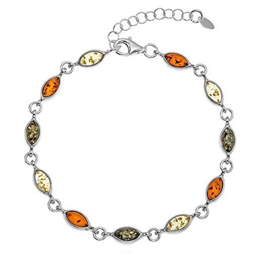 Copal donne ambra braccialetto argento sterling 925 natura multicolore lunghezza regolabile incartamento di regalo idee regalo per le donne