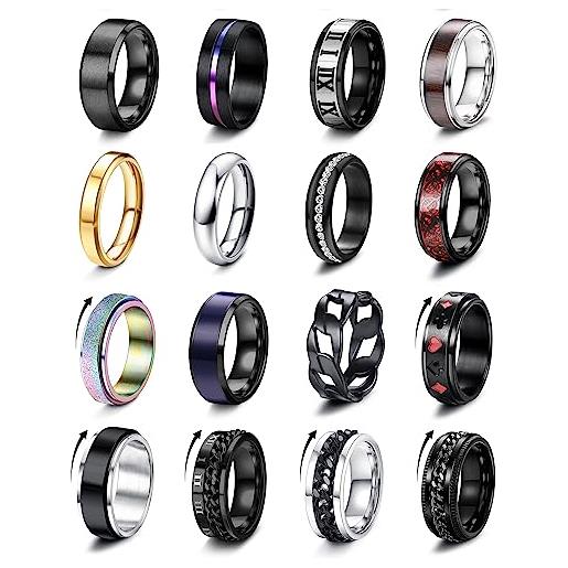 FIOROYAL Anelli in acciaio inox per donna uomo v7