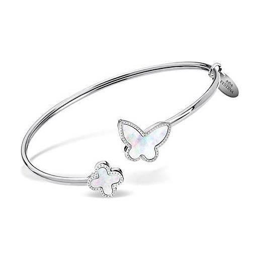 LOTUS SILVER festina f30000/1 jls30000-1 - bracciale da donna in acciaio inossidabile, con motivo a farfalla, colore argento