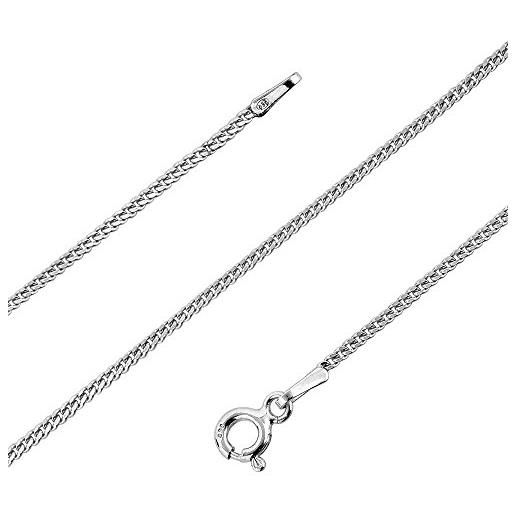 Avesano catena 1,4mm in argento sterling 925 con chiusura ad anelloi, collana da donna, 70cm, 101041-070