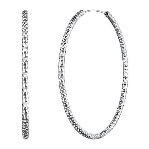 FOCALOOK cerchi argento donna 70mm orecchini cerchio argento 925 orecchini cerchi in argento 925 confezione regalo