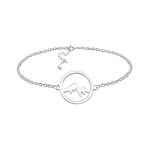 Sofia Milani - bracciale da donna in argento 925 - ciondolo a cerchio montagna - b0326