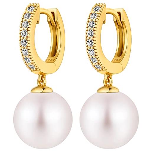 Miaofu pearl earrings orecchini perle donna orecchini pendenti perle Miaofu orecchini con perle anallergici orecchini perle pendenti, perle goccia orecchini, orecchini perle oro bianco, orecchini perle argento