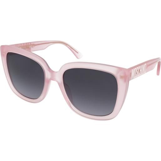 Moschino mos146/s 35j/9o | occhiali da sole graduati o non graduati | plastica | quadrati | rosa, trasparente | adrialenti