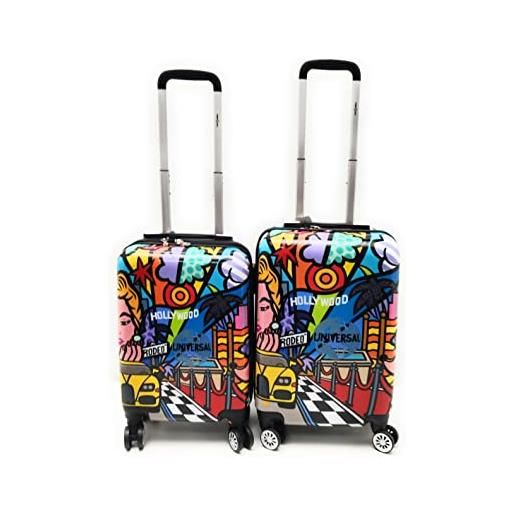 high sierra exotics clacson coppia trolley bagaglio a mano abs lucido disegno idoneo ryanair easyjet (hollywood)