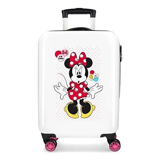 Disney enjoy the day valigia da cabina, 40 x 55 x 20 cm, bianco, 40x55x20 cms, valigia cabina