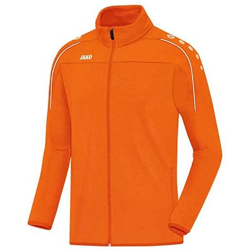 JAKO classico mit durchgehendem rv, giacca da allenamento uomo, arancione fluo, l