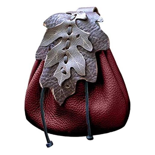 FackLOxc borsa medievale finta borsa portatile borsa medievale cintura vintage rinascimentale marsupio dadi borsa per uomini donne bambino, caff