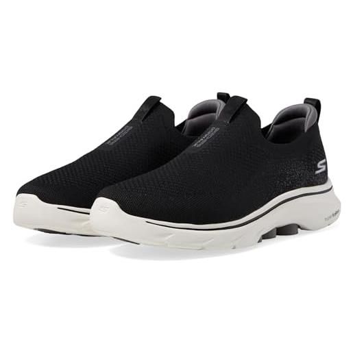 Skechers go walk 7, sneaker uomo, tessuto sintetico bianco e grigio, 42.5 eu