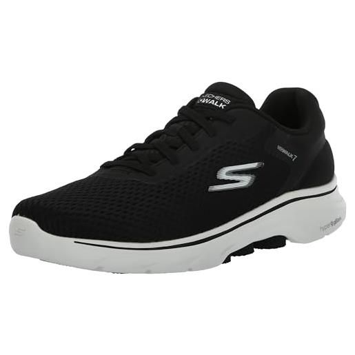 Skechers go walk 7, sneaker uomo, tessuto sintetico rosso e nero, 44 eu