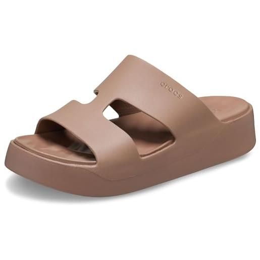Crocs getaway platform h-strap, sandali donna, bianco (glitter stucco), 42/43 eu