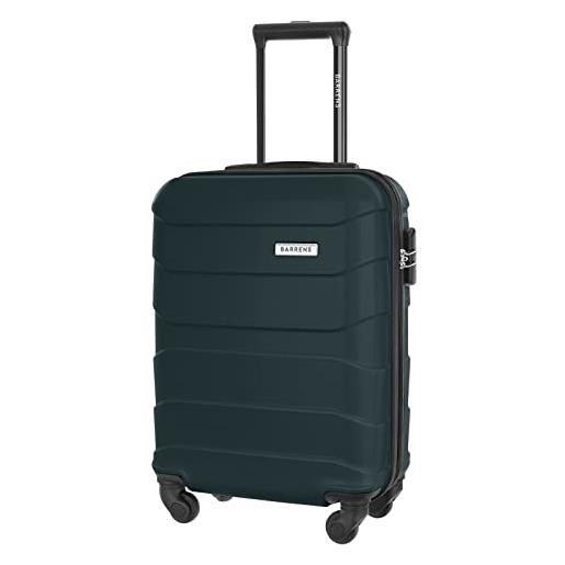 BARRENS valigia da trasporto | 55x40x20cm | 34 l | materiale abs | serratura con crittografia valigia da viaggio | bagaglio a mano con 4 ruote | compatibile con le compagnie aeree | verde