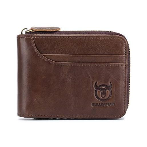 SENFEFN Portafoglio Uomo Vera Pelle Trifold, Portafogli Uomo Blocco RFID  con 19 Porta Carte di Credito, Tasca Portamonete, 3 Scomparti Banconote :  : Moda