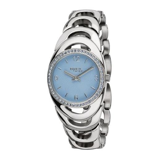 Breil orologio donna saturn quadrante mono-colore blu chiaro movimento solo tempo - 2 lancette quarzo e bracciale acciaio argento ew0393
