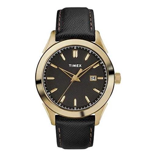Timex orologio analogico quarzo uomo con cinturino in pelle tw2r90400