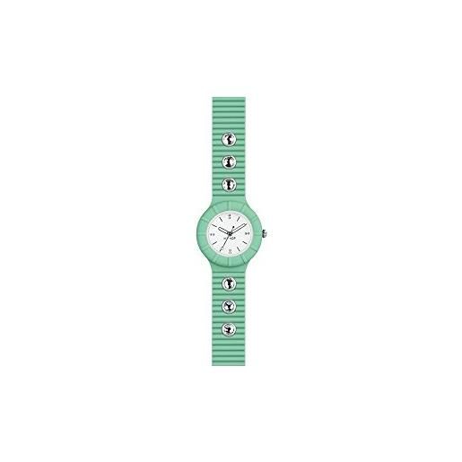 HIP HOP orologio donna crystal quadrante bianco e cinturino in silicone, glam azzurro, movimento solo tempo - 3h quarzo