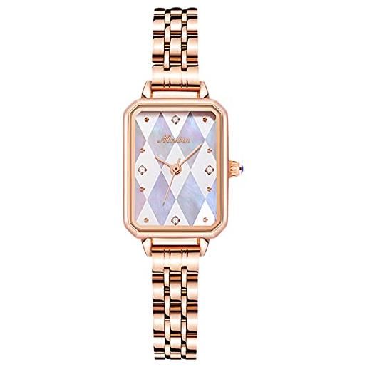 RORIOS donna orologio analogico al quarzo orologio con slim oro rosa cinturino in acciaio inossidabile moda orologio da polso per donna