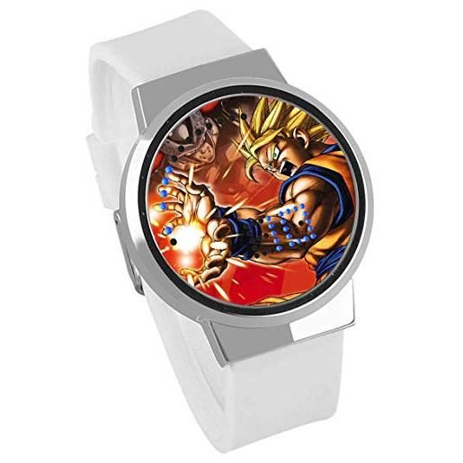 Haonb orologi uomo, orologio touch screen led dragon ball impermeabile orologio elettronico luminoso regalo creativo personalizzato silver frame leucorrea