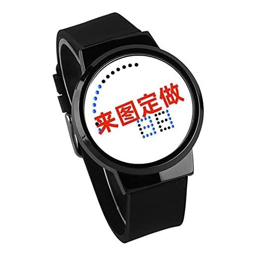 HAOKTSB orologi digitali per bambini, fai da te led creativo touch screen watch anime super saiyan orologio impermeabile conchiglia nera cintura nera, a