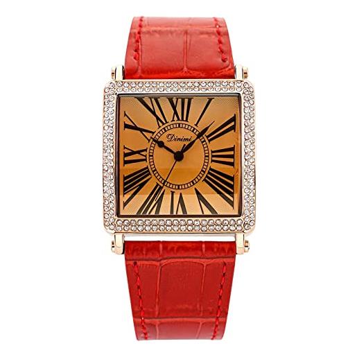 RORIOS moda orologi da donna orologio analogico quarzo con cinturino in pelle quadrati orologi da polso