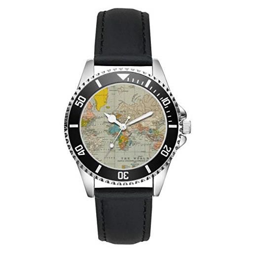 KIESENBERG mappa del mondo regalo articolo idea fan orologio l-2635