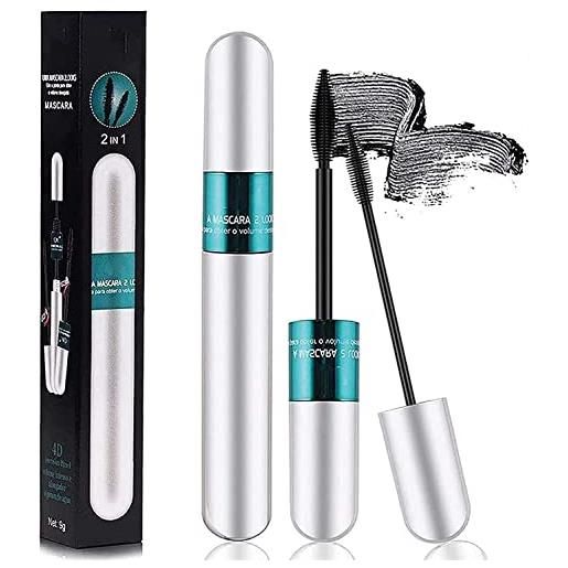 Gokame lash cosmetics vibely mascara, 4d silk fiber lash mascara, 2 in 1 thrive mascara for natural lengthening and thickening effect- all day exquisitely full, long, thick, smudge-proof (2pcs)