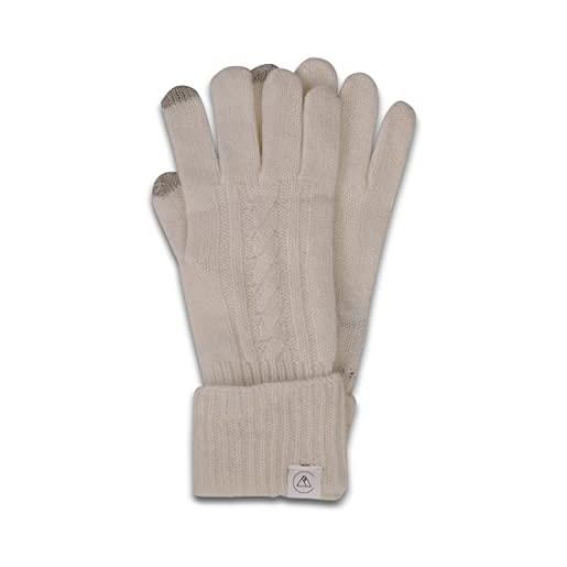 CASH-MERE.CH guanti invernale raffinati e caldi in cachemire al 100% per touch screen con motivo (grigio, antracite, l/xl)