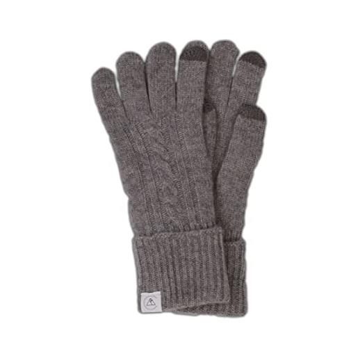 CASH-MERE.CH guanti invernale raffinati e caldi in cachemire al 100% per touch screen con motivo (nero, s/m)