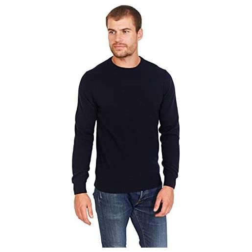Jack Stuart - maglione uomo girocollo in misto lana lambswool, marino blu, s