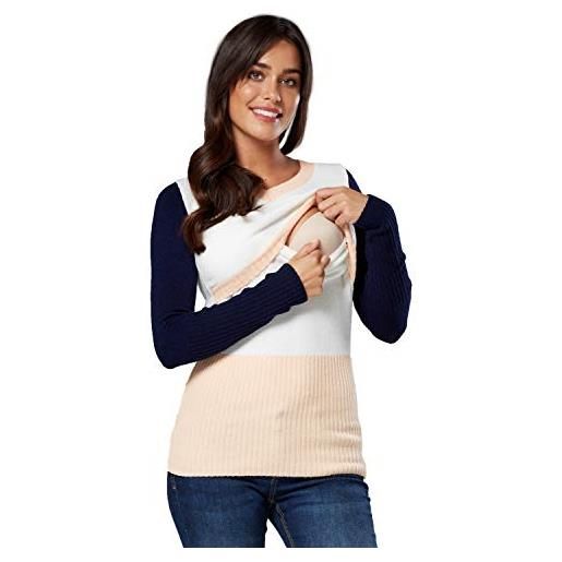 Happy mama. Premaman l'allattamento al seno maglione manica lunga v collo. 454p (nero, it 40/42, s/m)