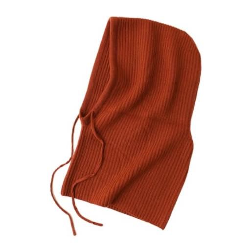 Prettystern sciarpa con cappuccio balaclava in 100% cashmere morbido scaldacollo loop con cappuccio caldo e leggero per donna e uomo marrone rossastro