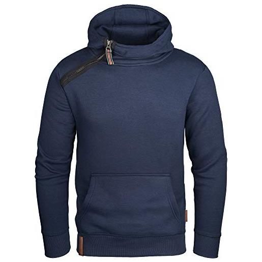 Grin&Bear felpa con cappucio uomo hoodie con cerniera ad angolo, blu navy, s, gec435
