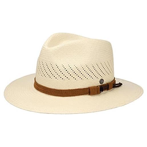 LIERYS cappello maschile panama air cappello da sole paglia panama - cappellino di paglia - traveller realizzato a mano in ecuador - primavera/estate natura xl (61-62 cm)
