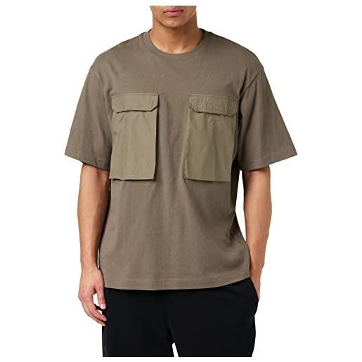 G-STAR RAW men's utility woven mix boxy t-shirt, nero (dk black d22388-c336-6484), s