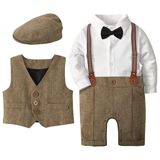 mintgreen neonato body da sposa pagliaccetto gentleman con berretti, rosso, 9-12 mesi
