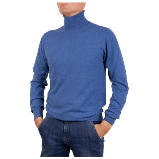 Marenza dolcevita uomo misto cashmere maglione manica lunga made in italy (xxl, grigio chiaro)