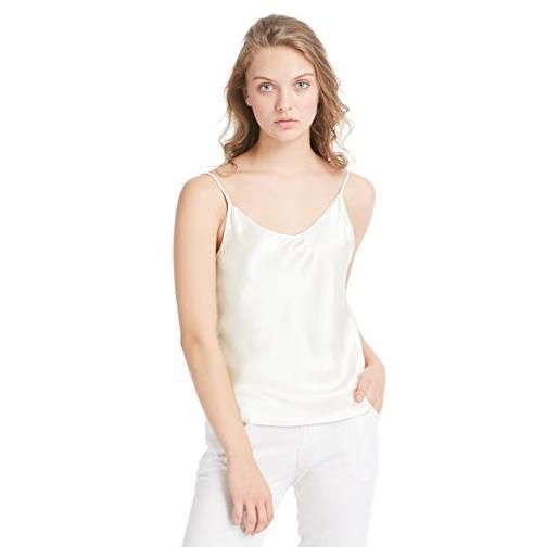 LilySilk - canotta da donna in 100% seta, morbida e satinata clair di prugna m