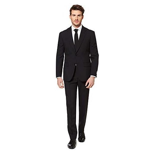 OppoSuits solid color party suits for men - black knight - full suit: includes pants, jacket and tie abito da uomo, 52