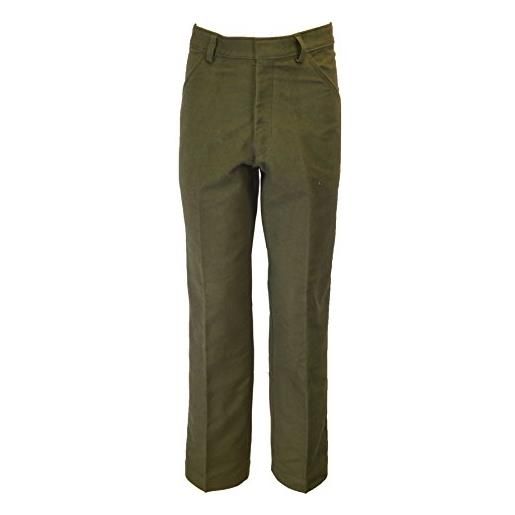 WALKER AND HAWKES - pantaloni da uomo in 100% cotone yorkley moleskin, oliva, 50 corto