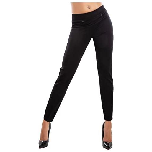 Toocool pantaloni donna eleganti sigaretta classici invernali curvy vi-2030 [56, marrone]