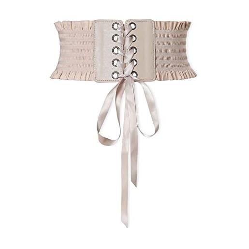 LumiSyne elastica corsetto cintura per donna cintura larga design bottoni a pressione moda balze cintura in vita vintage cintura cinch cintura waspie per vestito abito soprabito