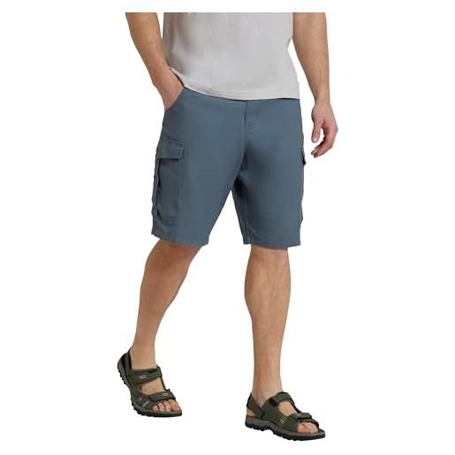 Mountain Warehouse shorts di lakeside mens - shorts durevoli del carico del cotone della saia di 100% , shorts durevoli di autunno inverno, 6 tasche - per camminare, funzionare blu 52w