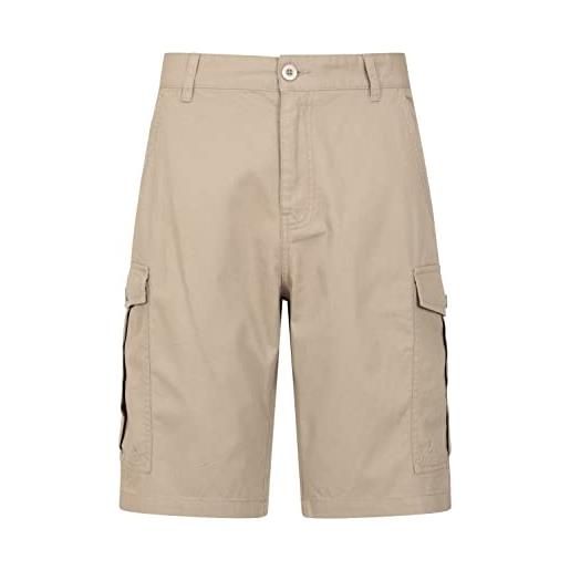Mountain Warehouse shorts di lakeside mens - shorts durevoli del carico del cotone della saia di 100% , shorts durevoli di autunno inverno, 6 tasche - per camminare, funzionare beige 48w