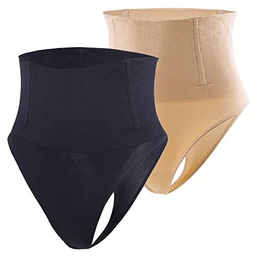 Maeau - mutande intimo donna mutandine di controllo modellante pancia mutande contenitive vita alta mutande snellente body shaper 2 pezzi