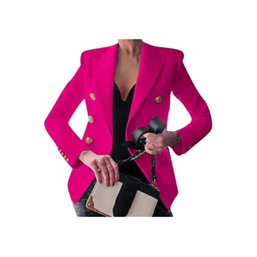 EFOFEI donna cappotto da ufficio doppiopetto elegante giacca formale giacca bolero da ufficio vintage khaki xxs