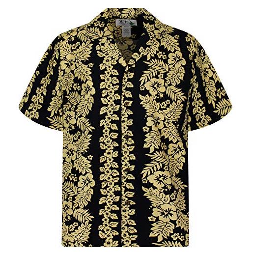 Sky ky`s original camicia hawaiana, golden garland, nero m